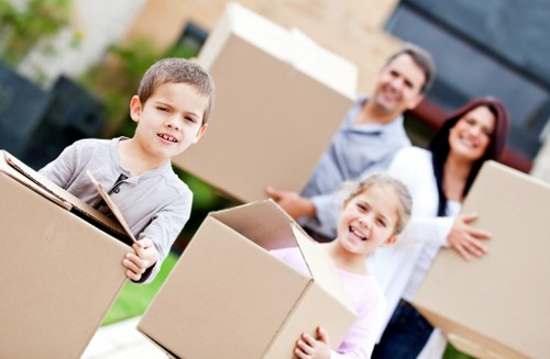 Removal company van parked for a Streatham home move